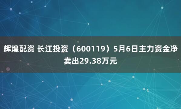 辉煌配资 长江投资（600119）5月6日主力资金净卖出29.38万元